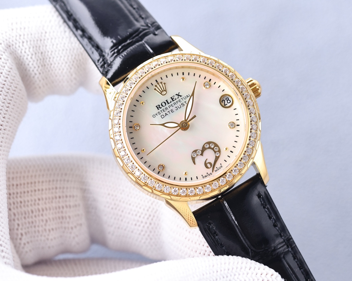 Rolex fashion women's watch simple three needle super luminous at night