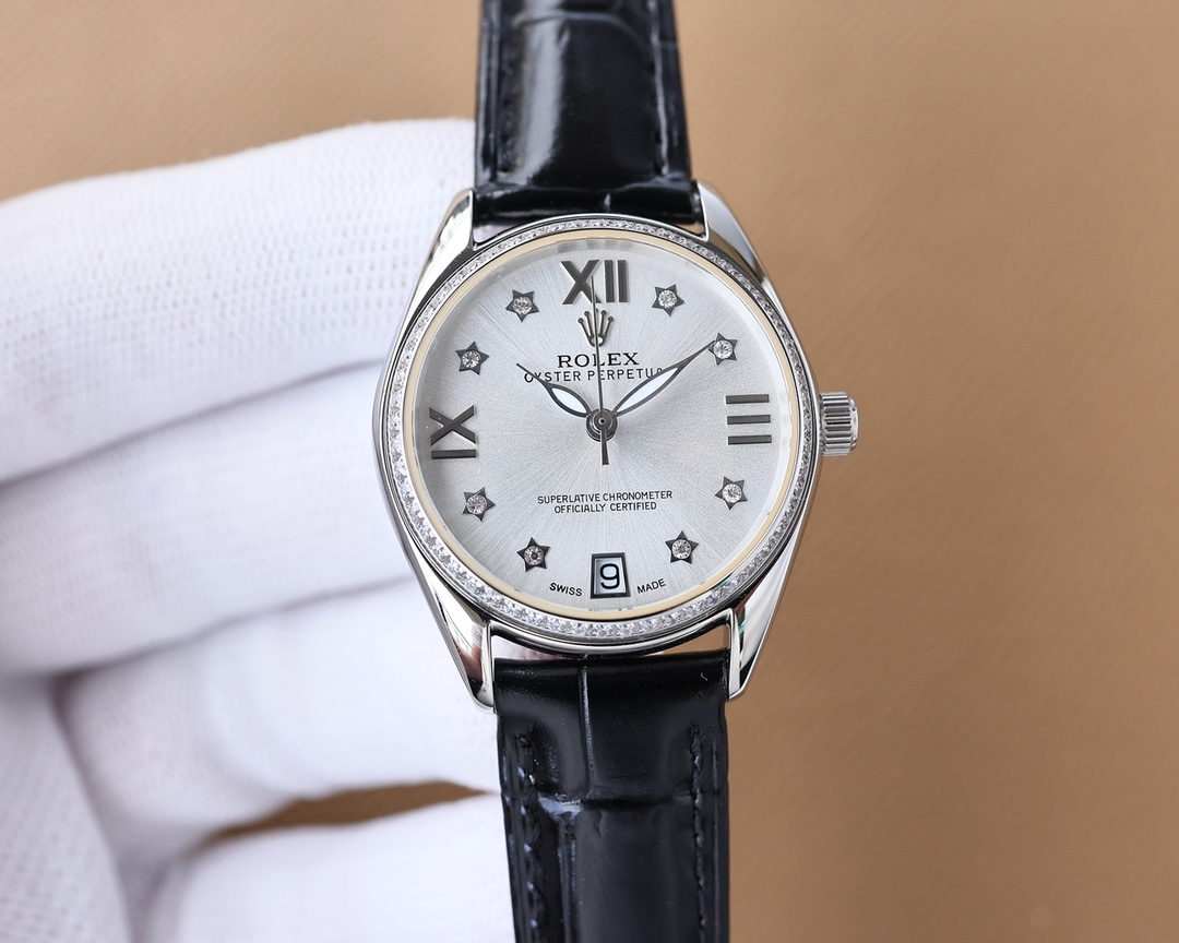 Rolex V8 version fashion women's watch simple three needle super luminous at night