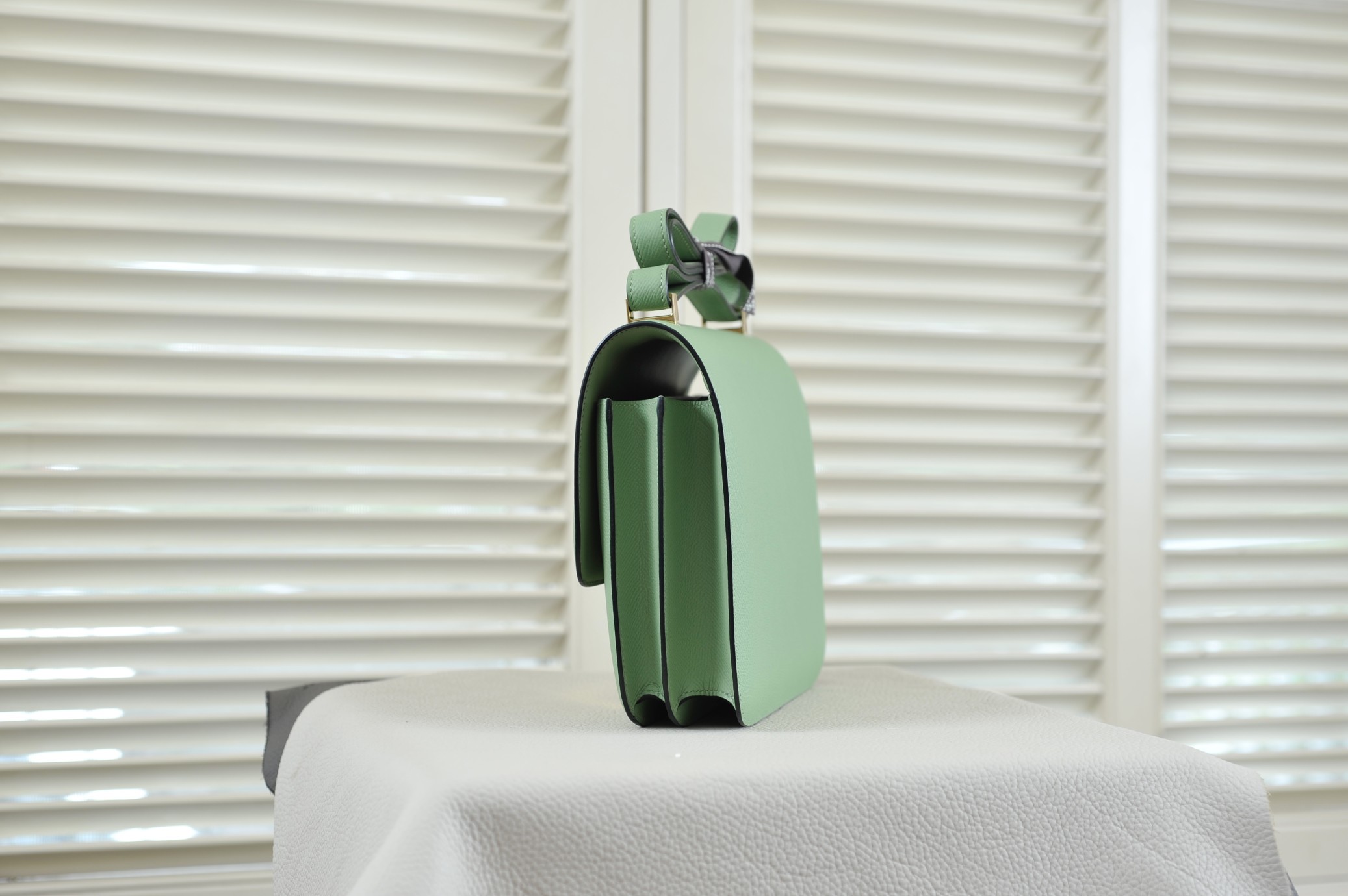 Kangkang 24 avocado green gold buckle epsom leather