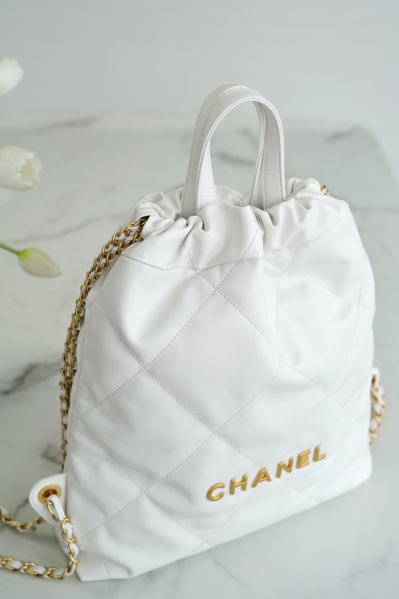 𝗖𝗛𝗔𝗘𝗡𝗟✦ 23P Spring Summer New Backpack Small Platinum➿