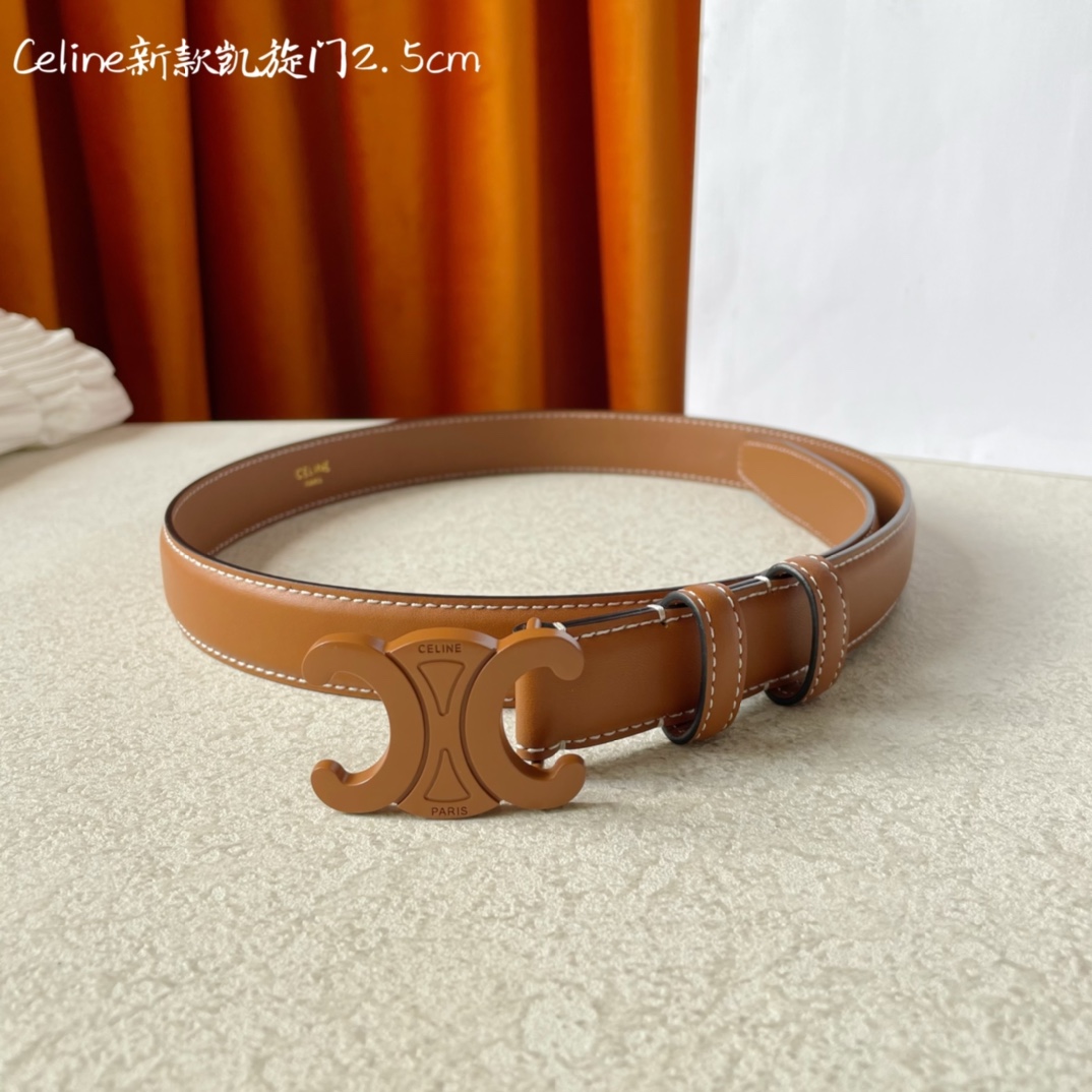 CELINE new leather Arc de Triomphe buckle ladies belt