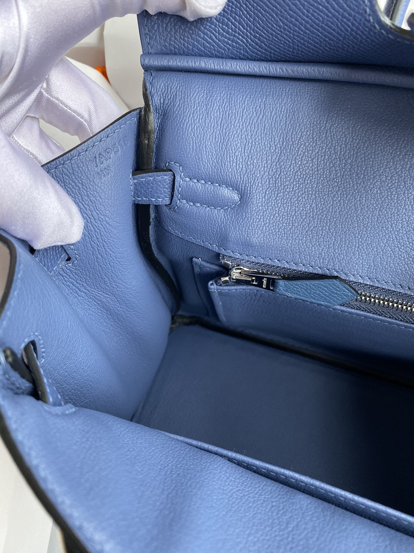 Birkin 25cm Epsom Leather Onyx Blue Silver Buckle