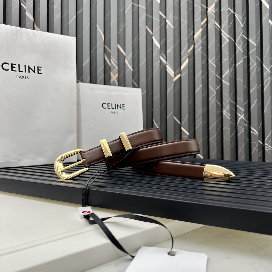 CELINE WESTERN medium belt in smooth calfskin