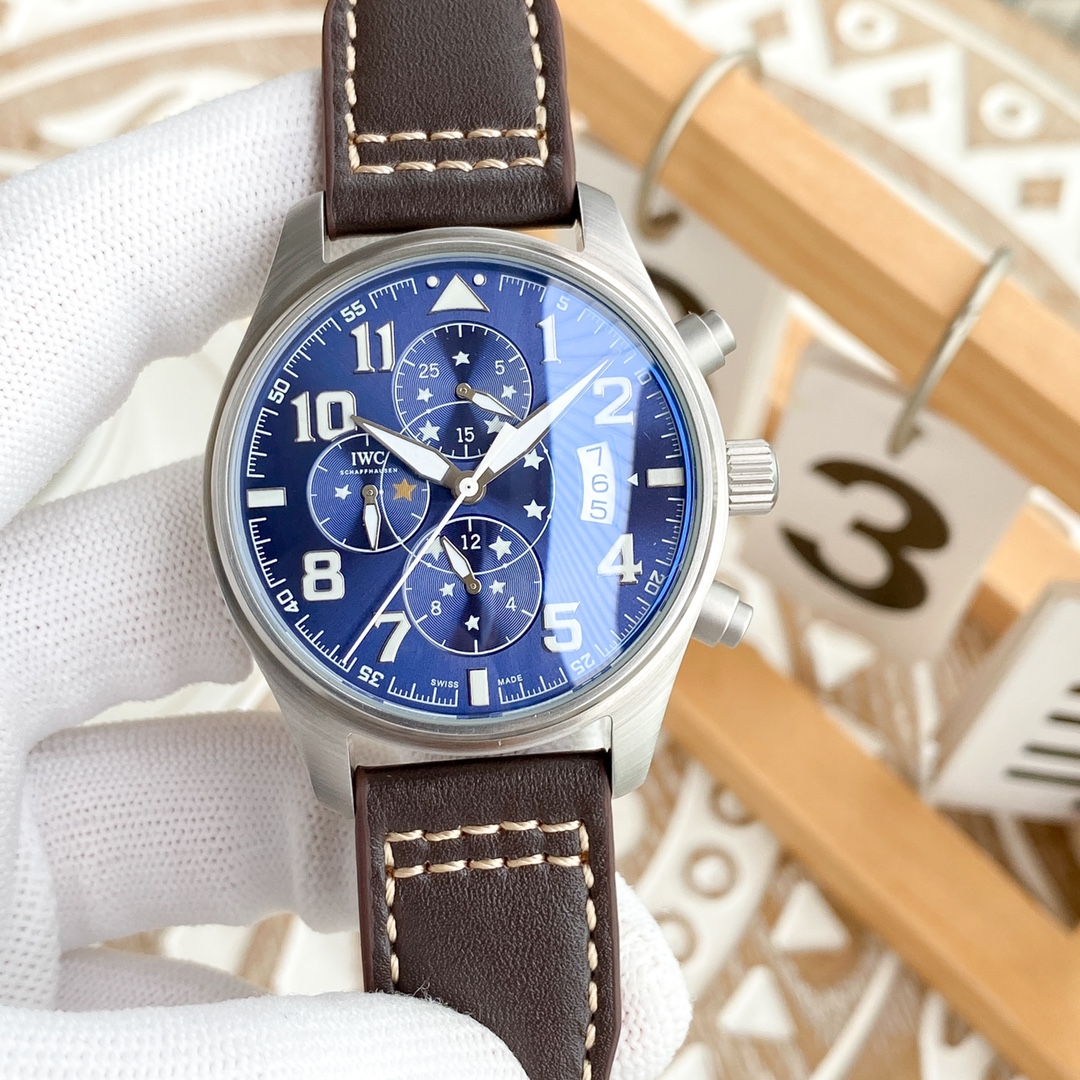 IWC- Fine men's watches Fully automatic mechanical movement, top 316 steel case and strap