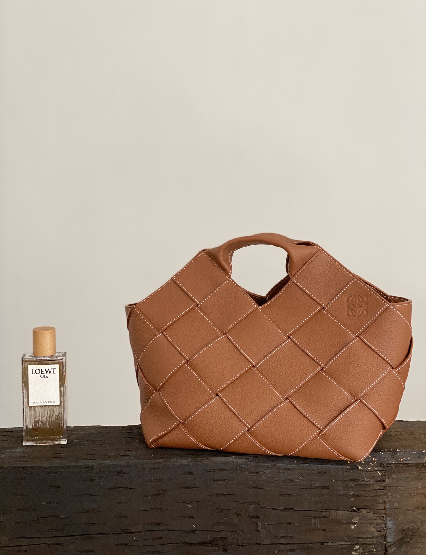 LOEWE Woven Basket Gingham Bag #10118