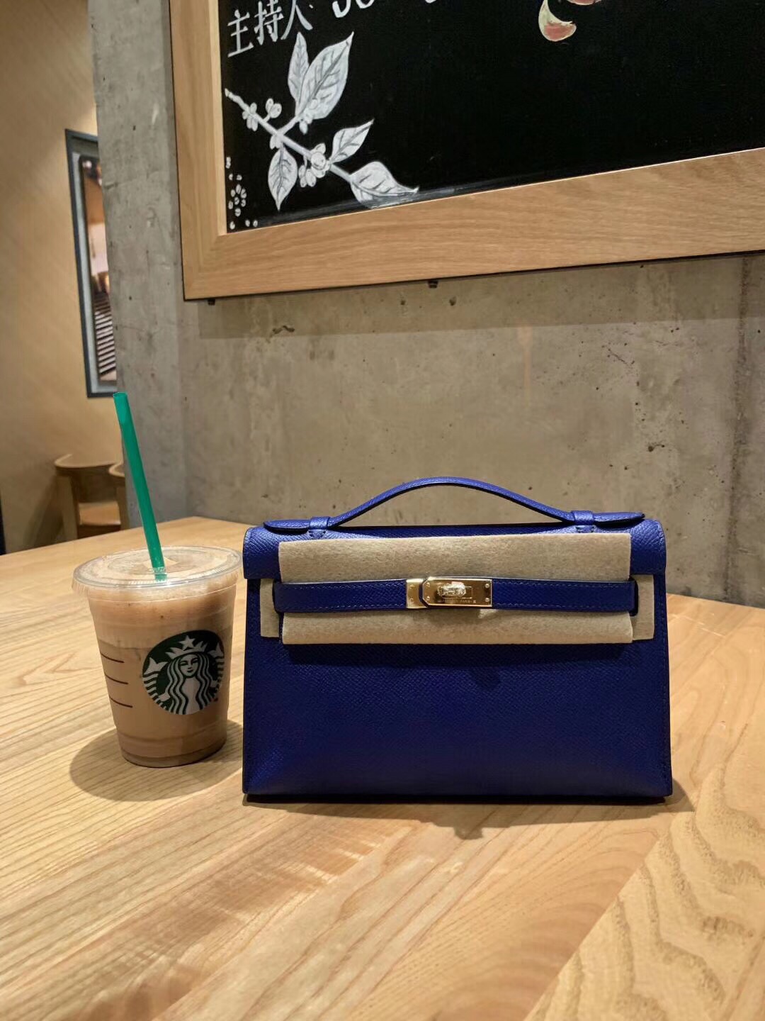 Minikelly Epsom Palm Leather Electric Blue