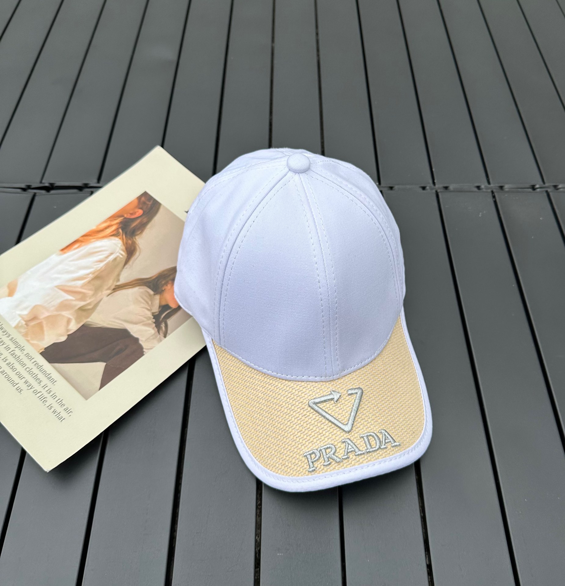 prada classic triangle logo baseball cap