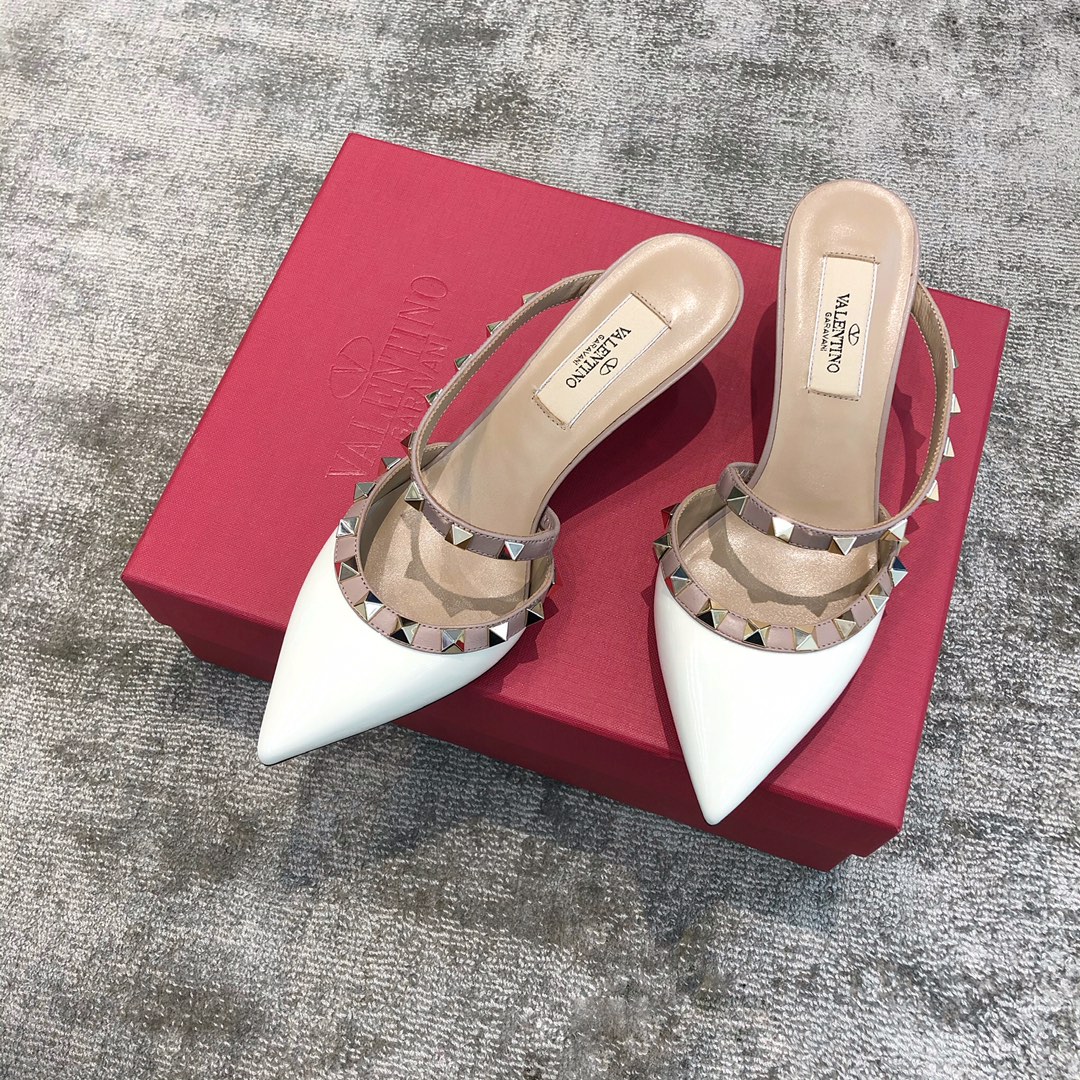 Valentino VT Collection One strap slant heel tow 6.5CM White