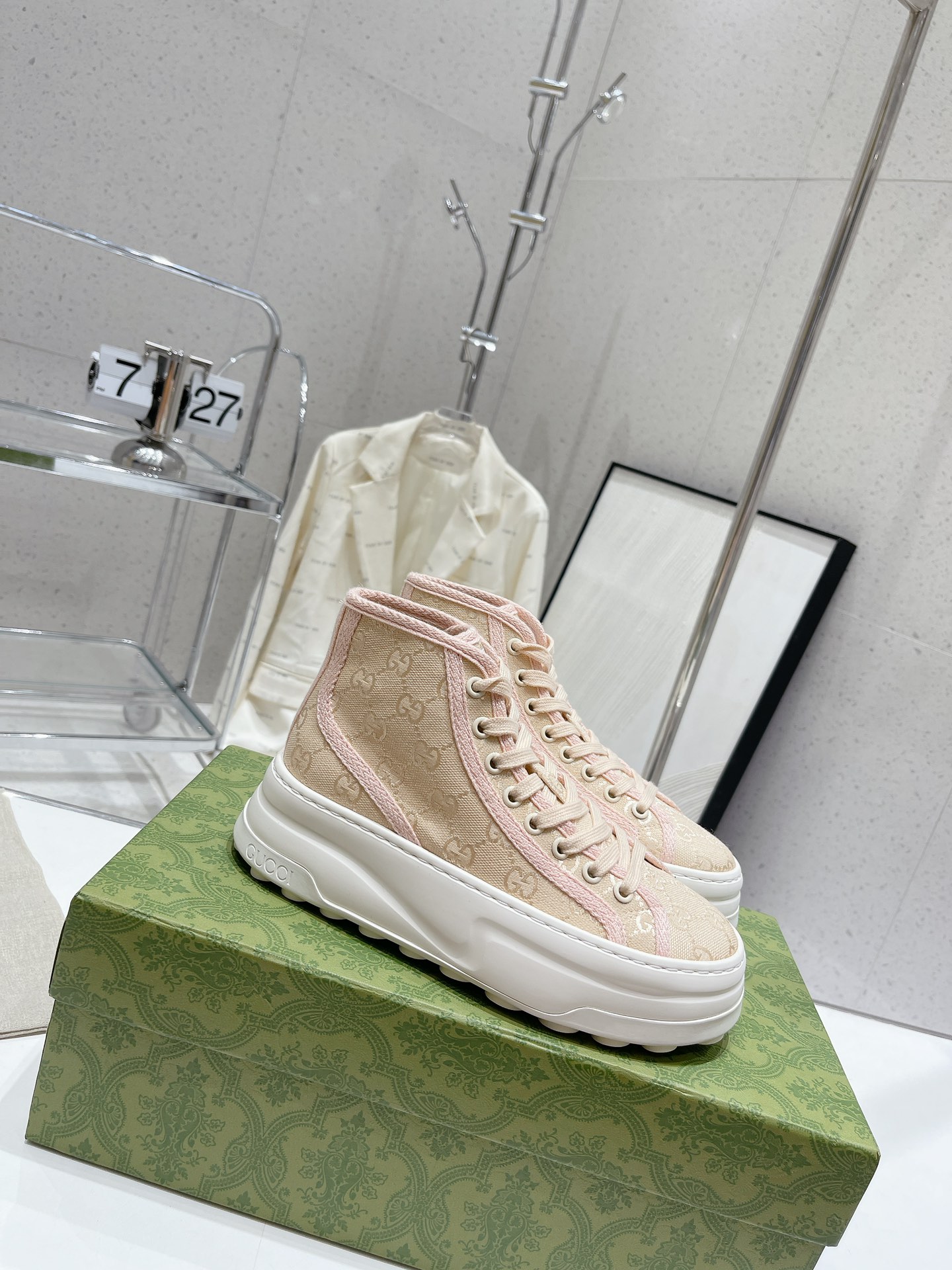 Gucci Explosive Presbyopia Canvas Casual Platform Shoes