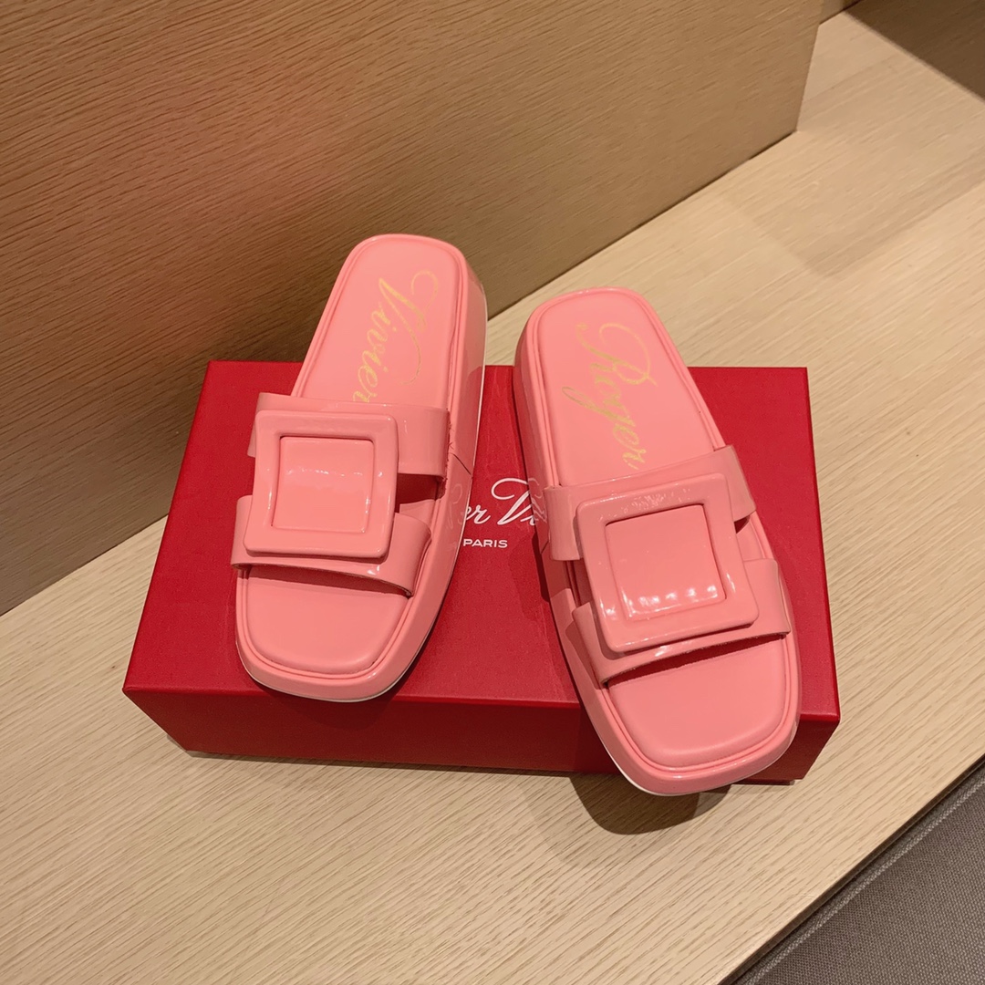 Roger Vivier | 𝟐𝟎𝟐𝟏/𝐒𝐒 𝐧𝐞𝐰 RV Top Edition Diamond Buckle Slippers Swarovski Crystal Diamonds