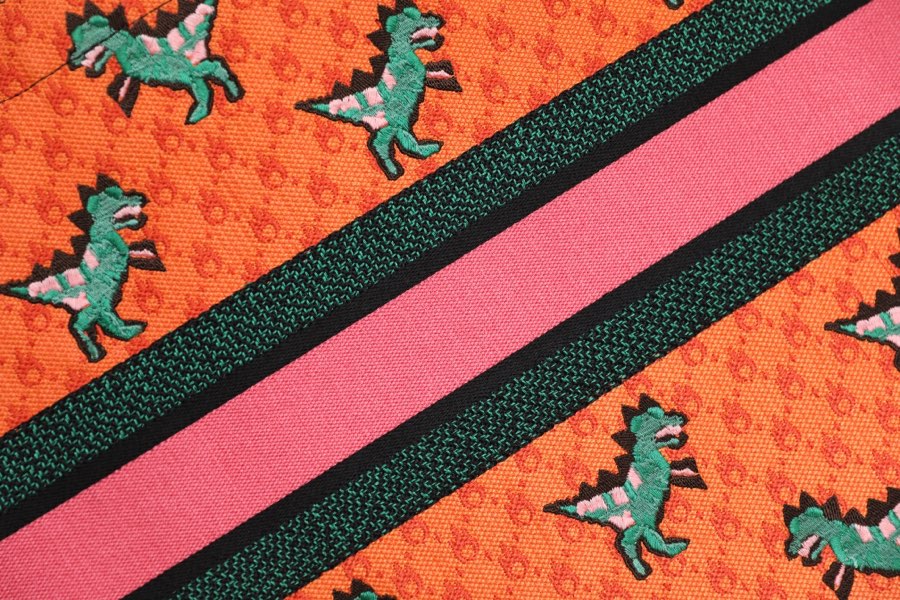 DIOR TOTE Orange dinosaur