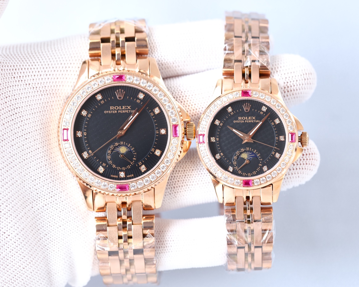 Rolex classic series couple mechanical moon phase watch