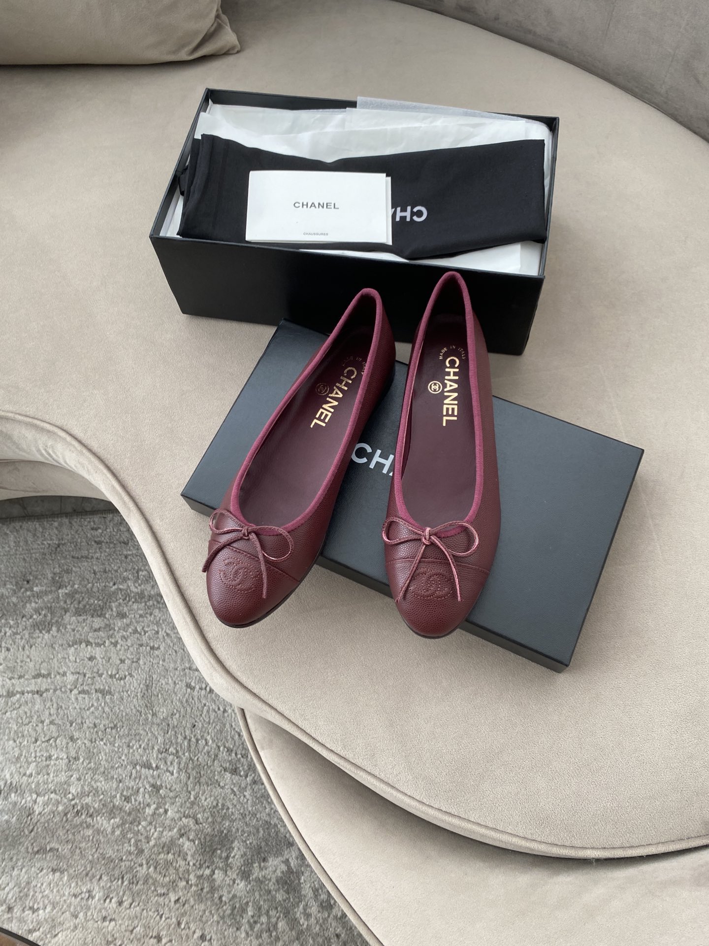 CHANEL ballet shoes Imported custom leather Italy imported leather outsole