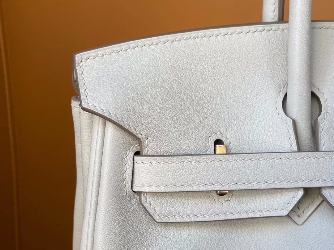 Birkin 25/30 Pearl Grey swift Leather