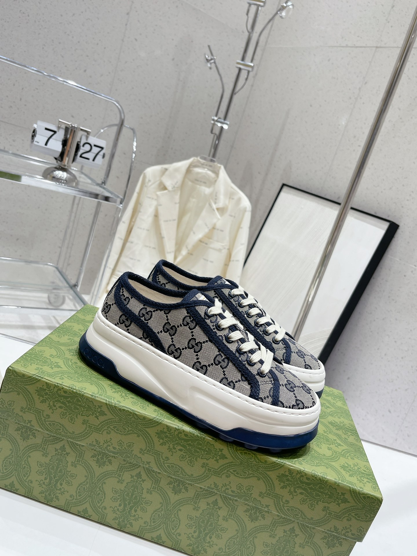 Gucci Explosive Presbyopia Canvas Casual Platform Shoes