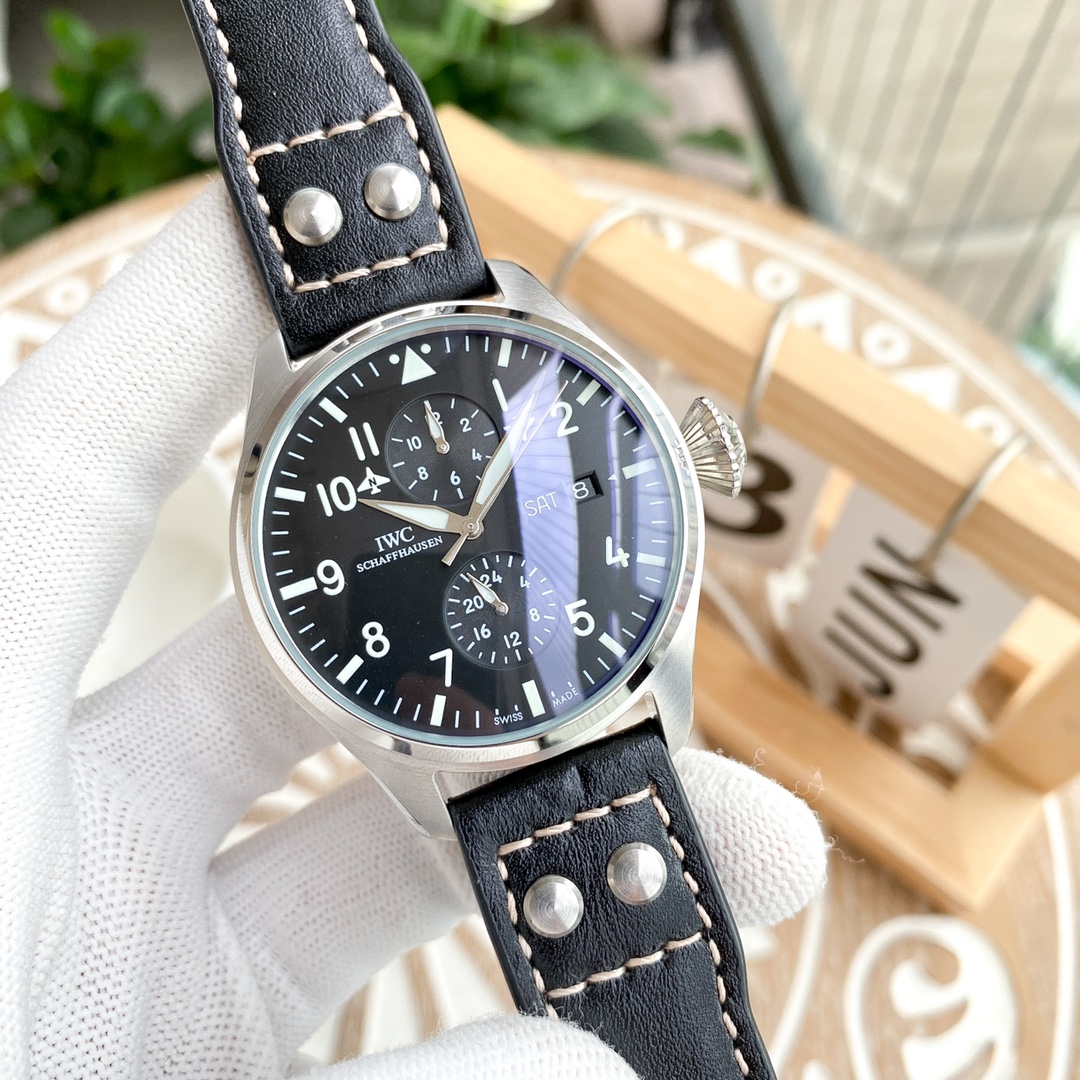 IWC- Fine men's watches Fully automatic mechanical movement, top 316 steel case and strap