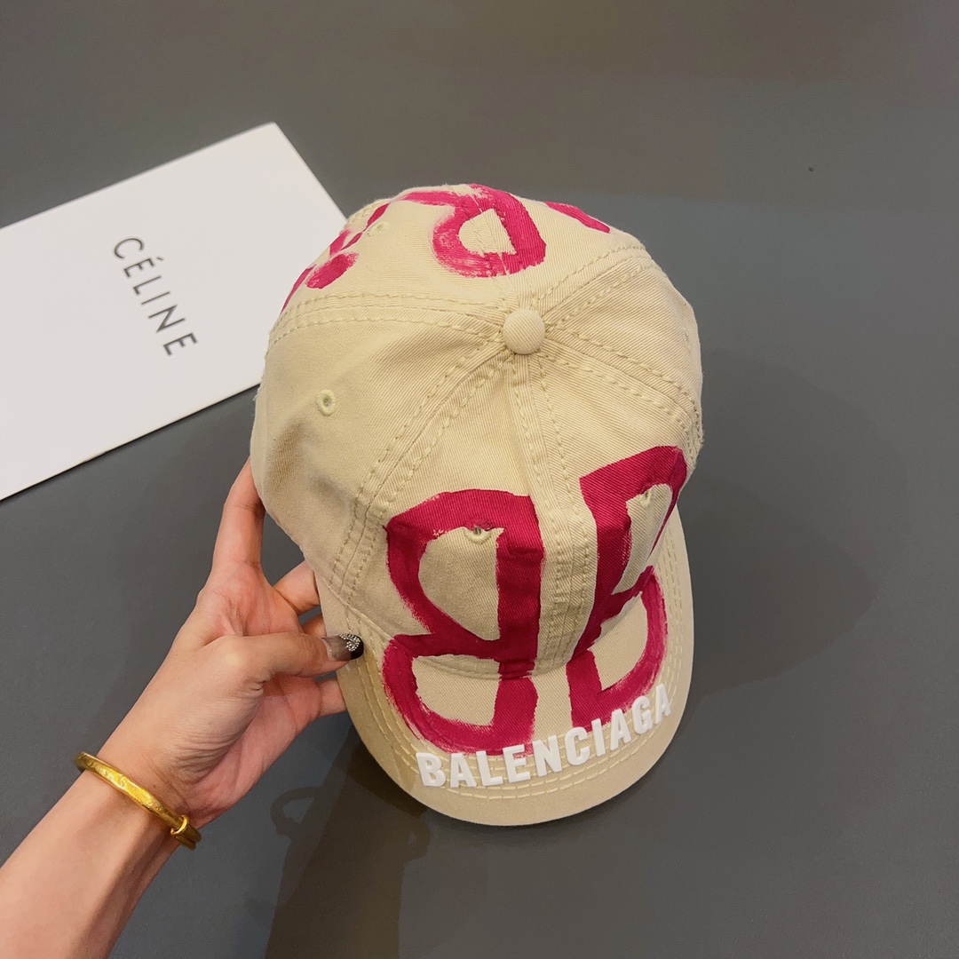 BALENCIAGA-bb printing baseball cap