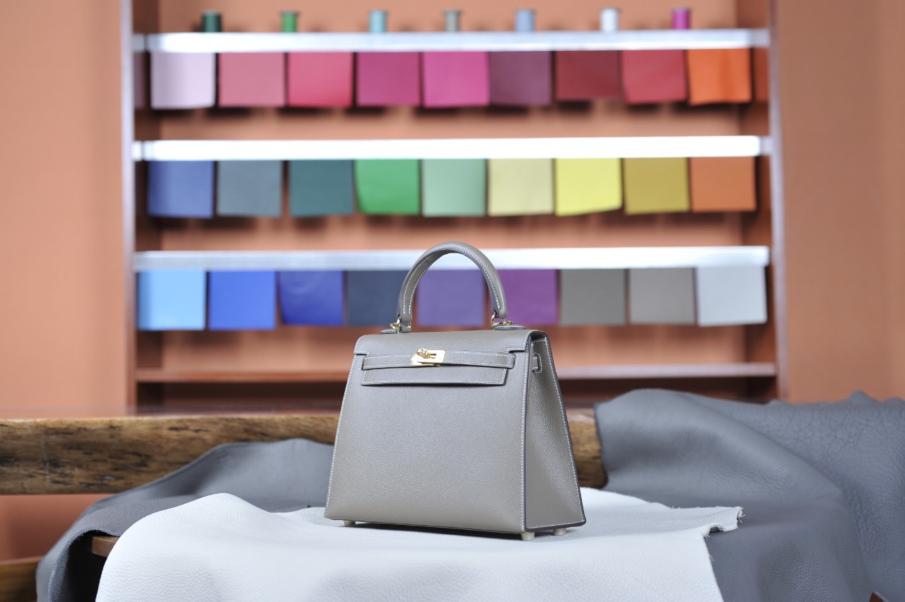 Kelly25 Elephant Gray Gold Buckle Epsom Leather