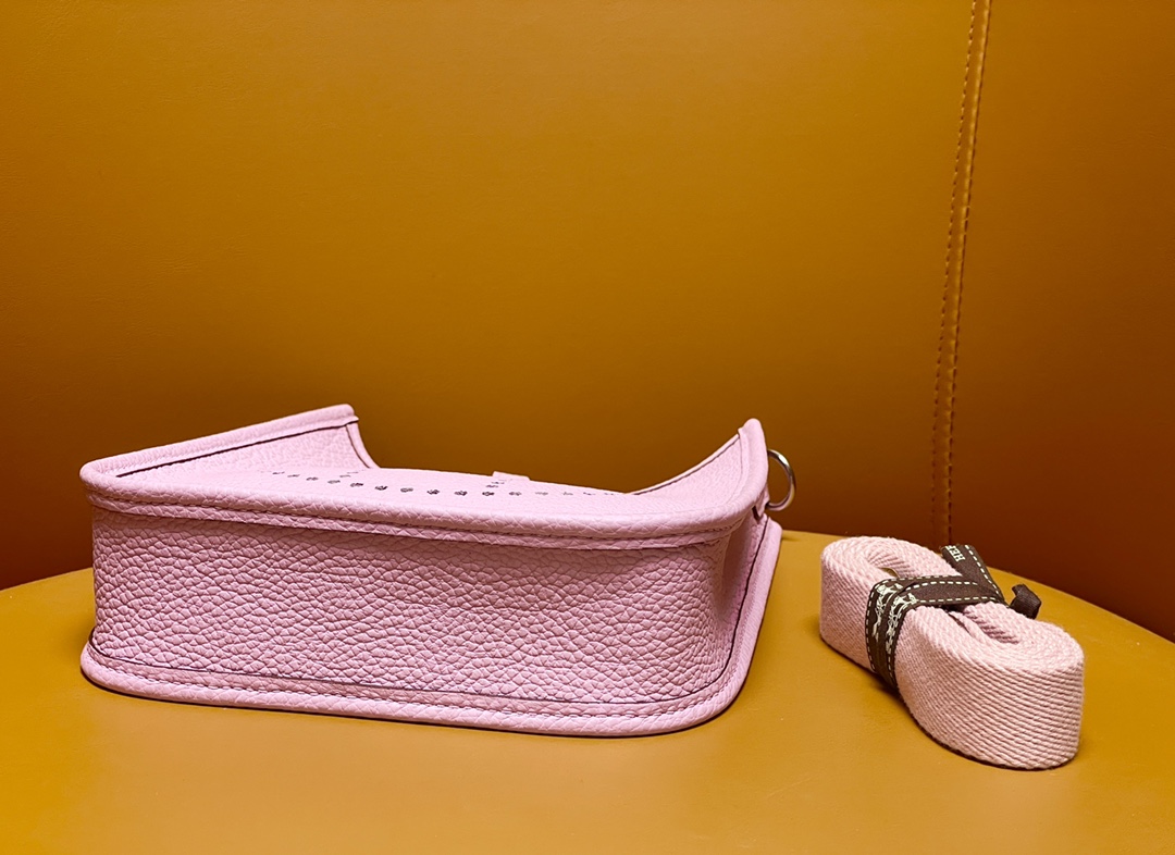 Mini Evelyn pink tc leather silver buckle