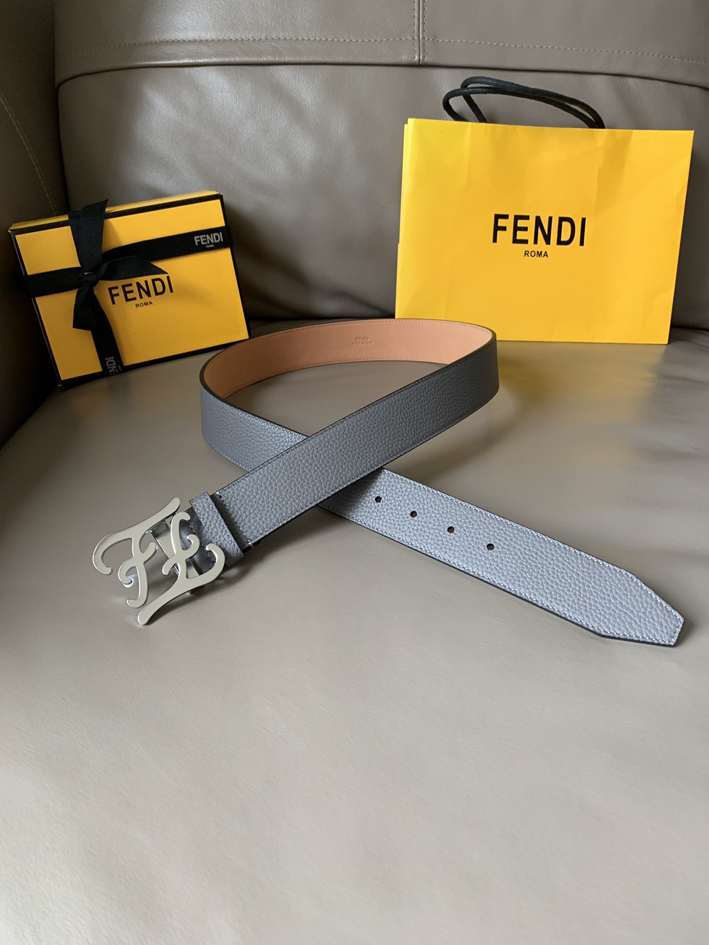 FENDI counter new Karligaphy buckle belt