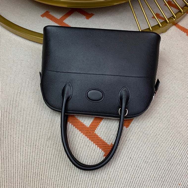 Bolide 27cm Imported original Epsom leather Half hand waxed stitching Black Silver buckle