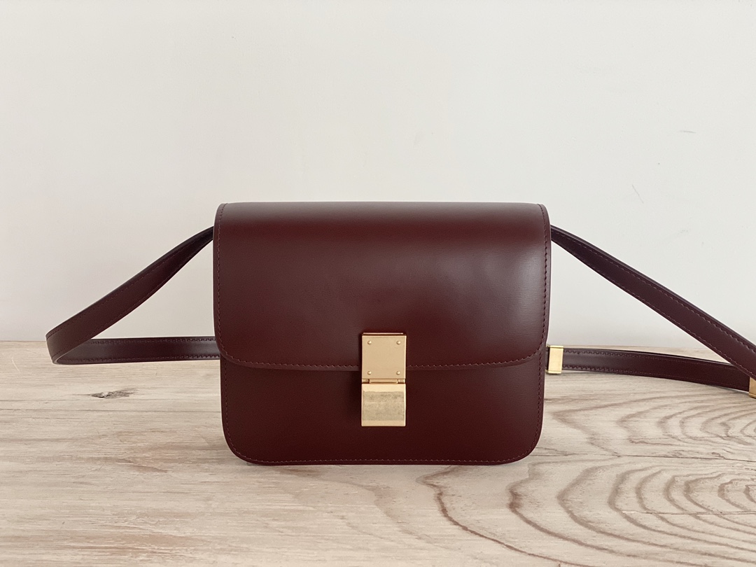 𝐂𝐞𝐥𝐢𝐧𝐞 Box Teen bag in polished calfskin