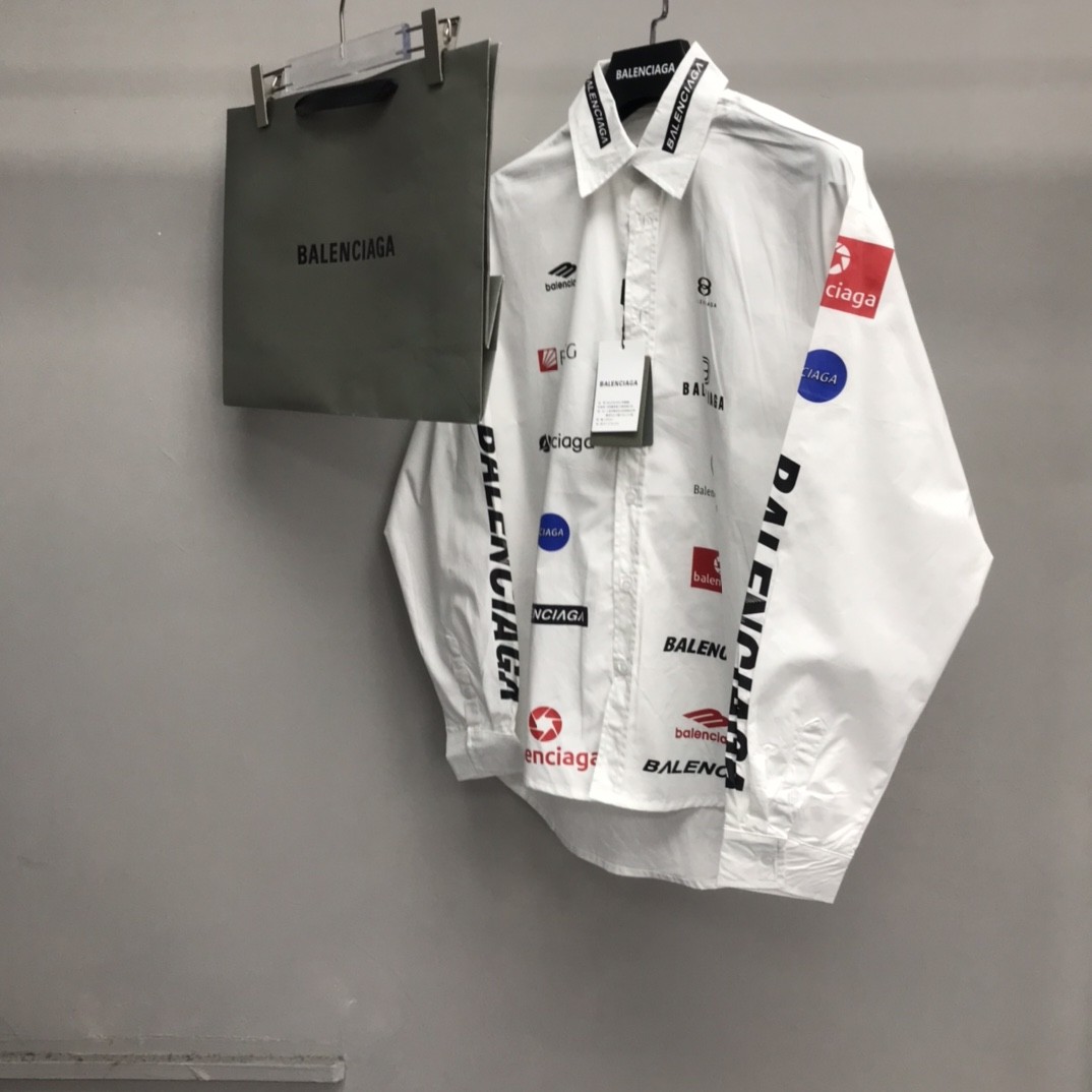Balenciaga LOGO LOGO racing style long sleeve shirt
