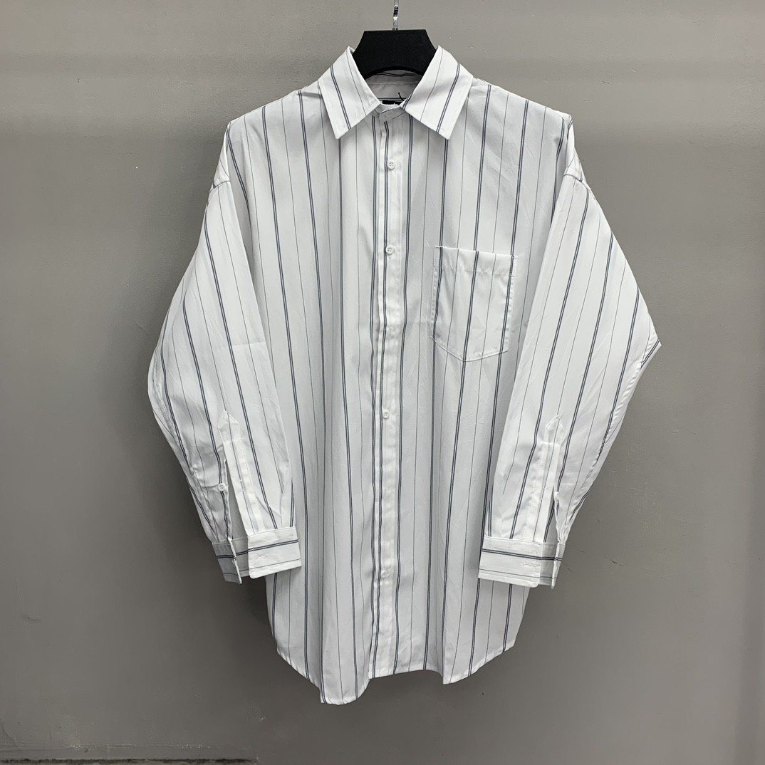 Balenciaga striped long-sleeved shirt