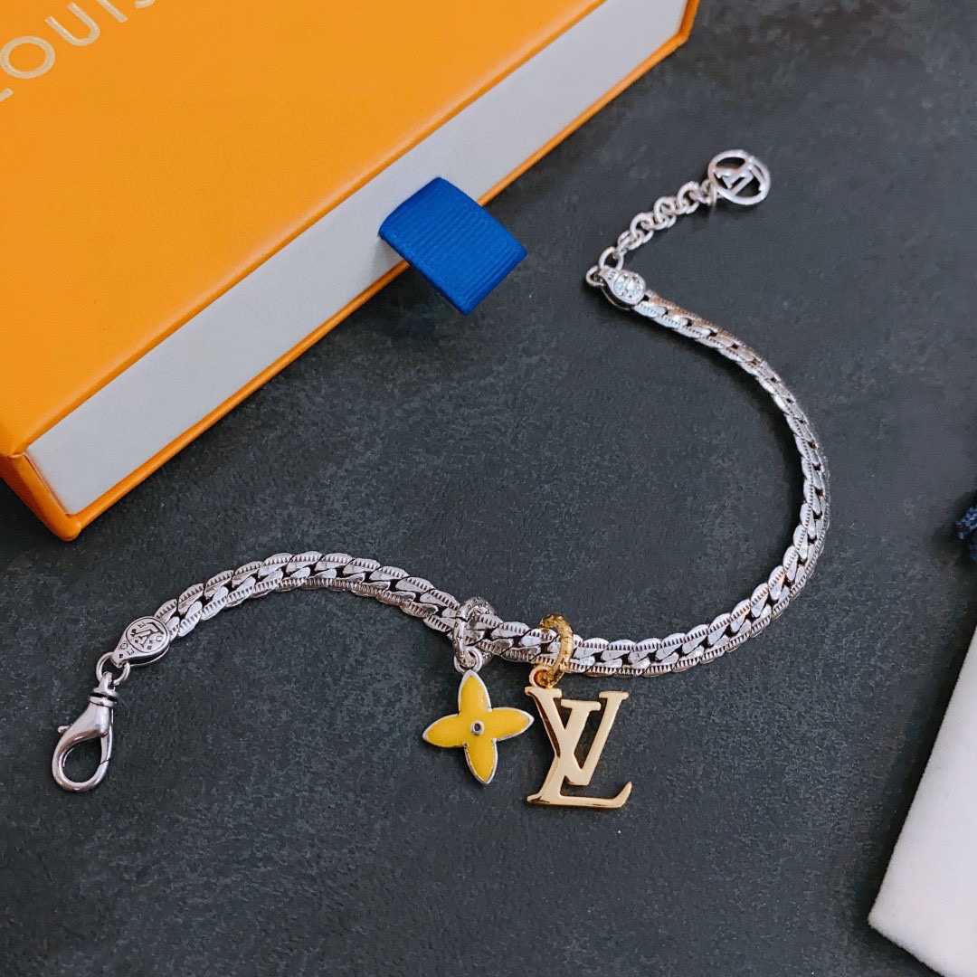 Louis Vuitton vintage silver bracelet couple's version 22cm20cm18cm changeable length