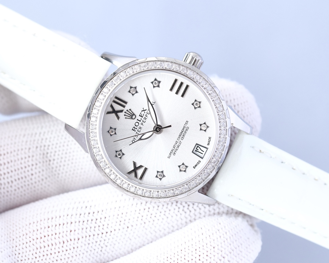 Rolex V8 version fashion women's watch simple three needle super luminous at night