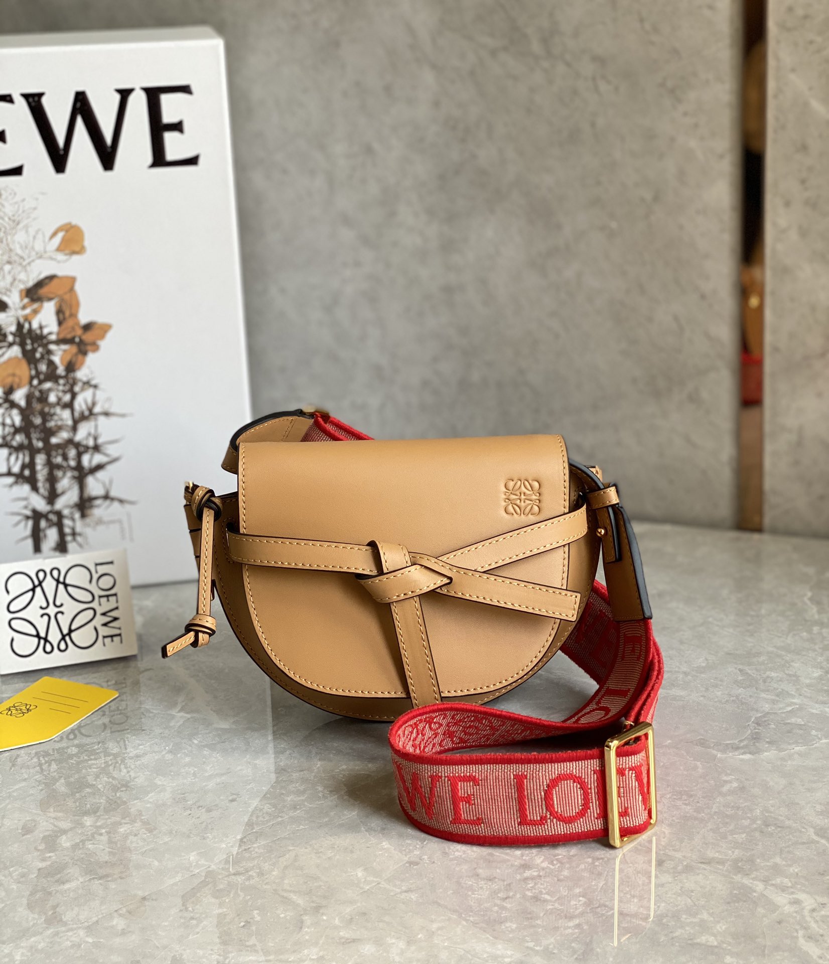 LOEWE upgraded letter wide shoulder strap saddle bag