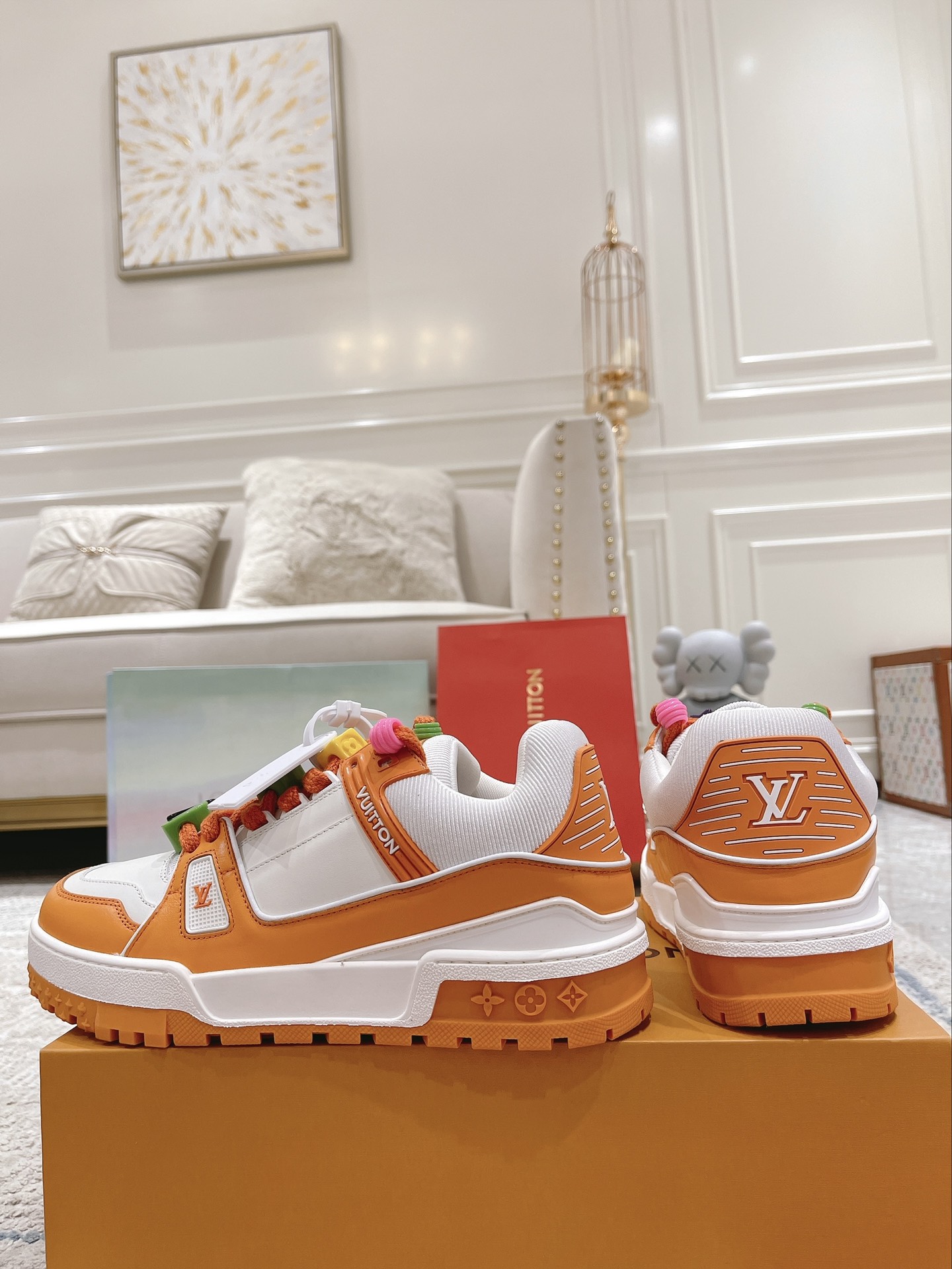 Louis Vuitton couple models DIY buckle sneakers sneakers
