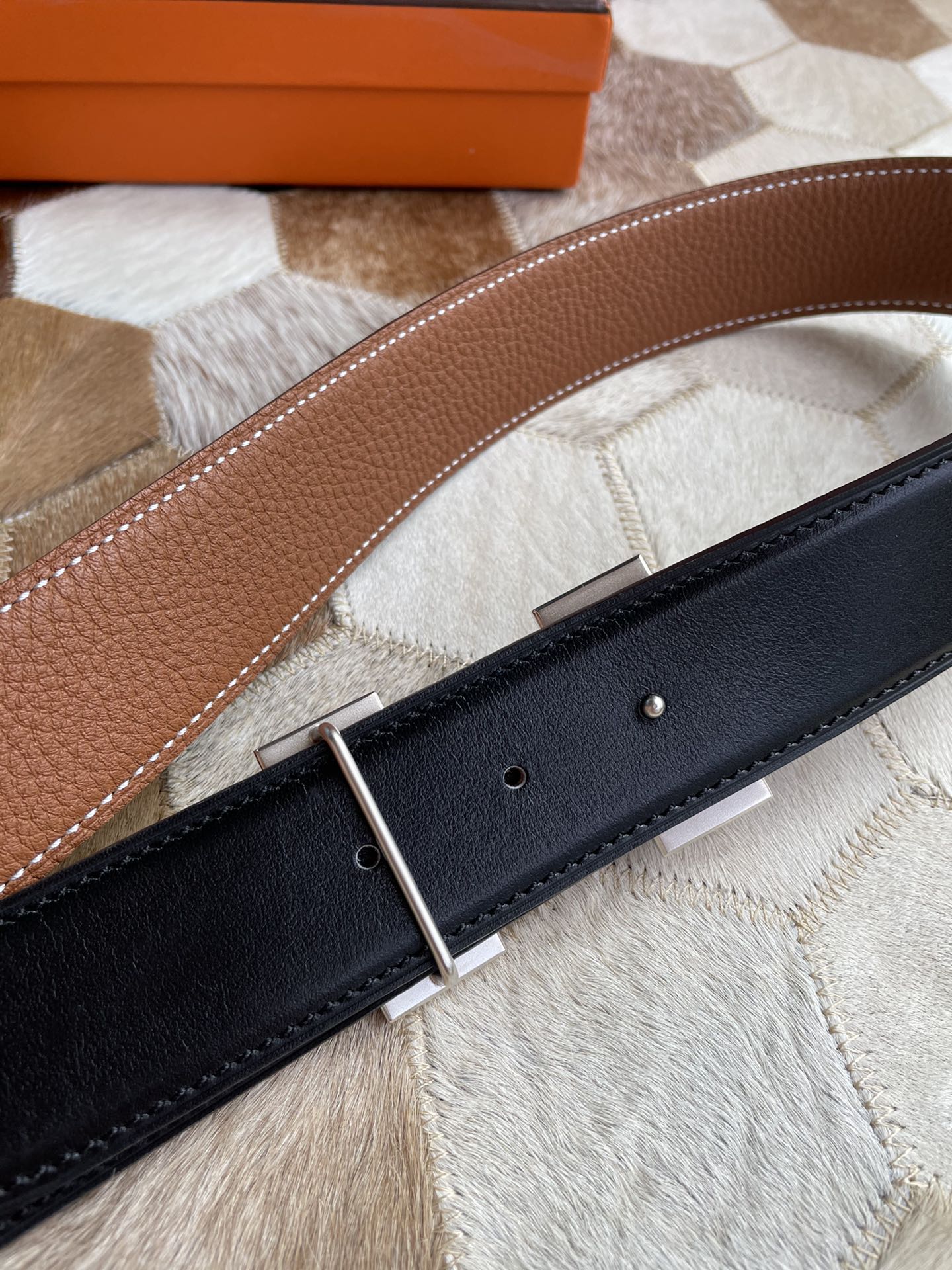 Hermes Men's Reversible Leather Belt
