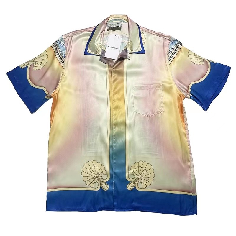 Casablanca dream beach silk color printed shirt expensive summer street shirt