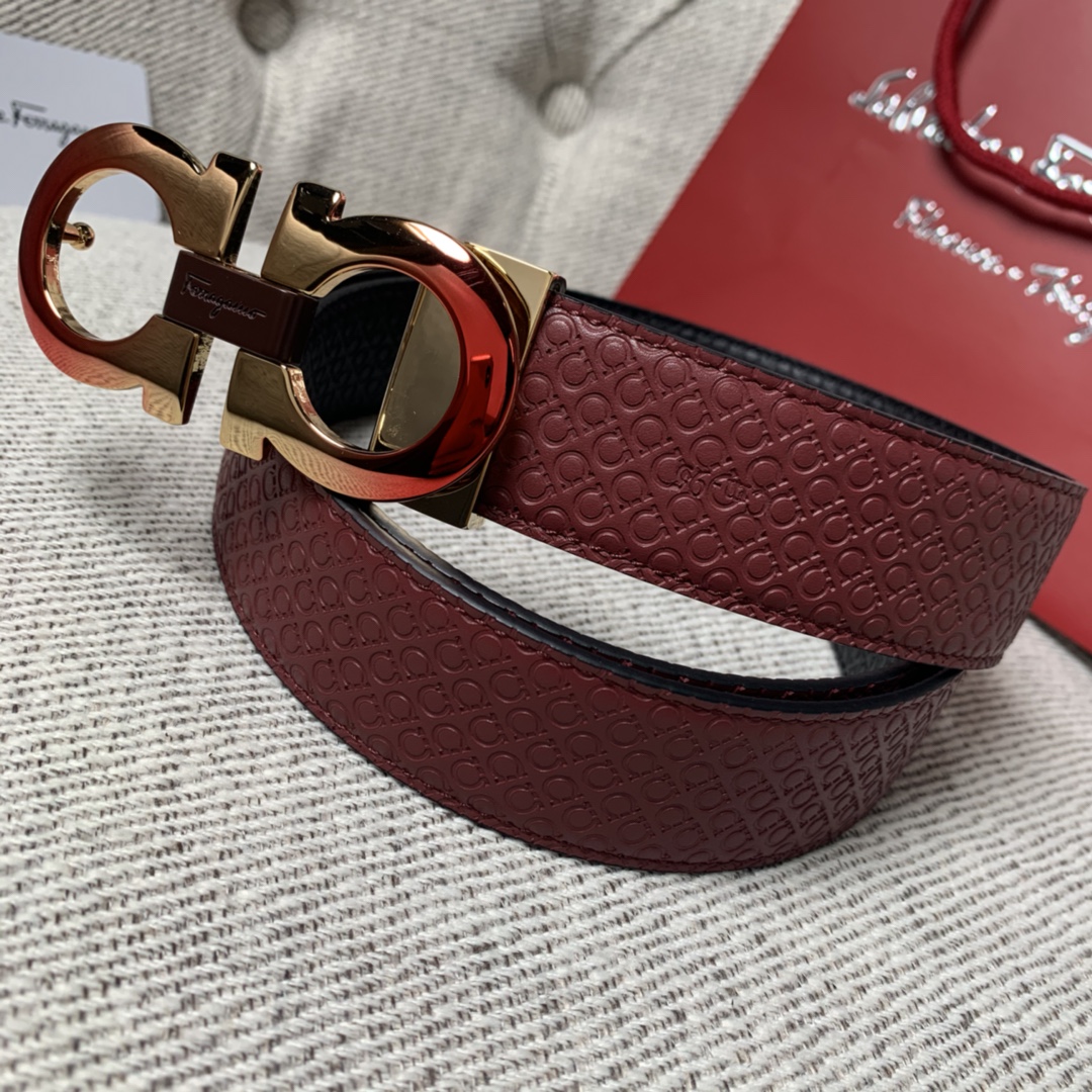 FERRAGAMO double-sided imported cowhide