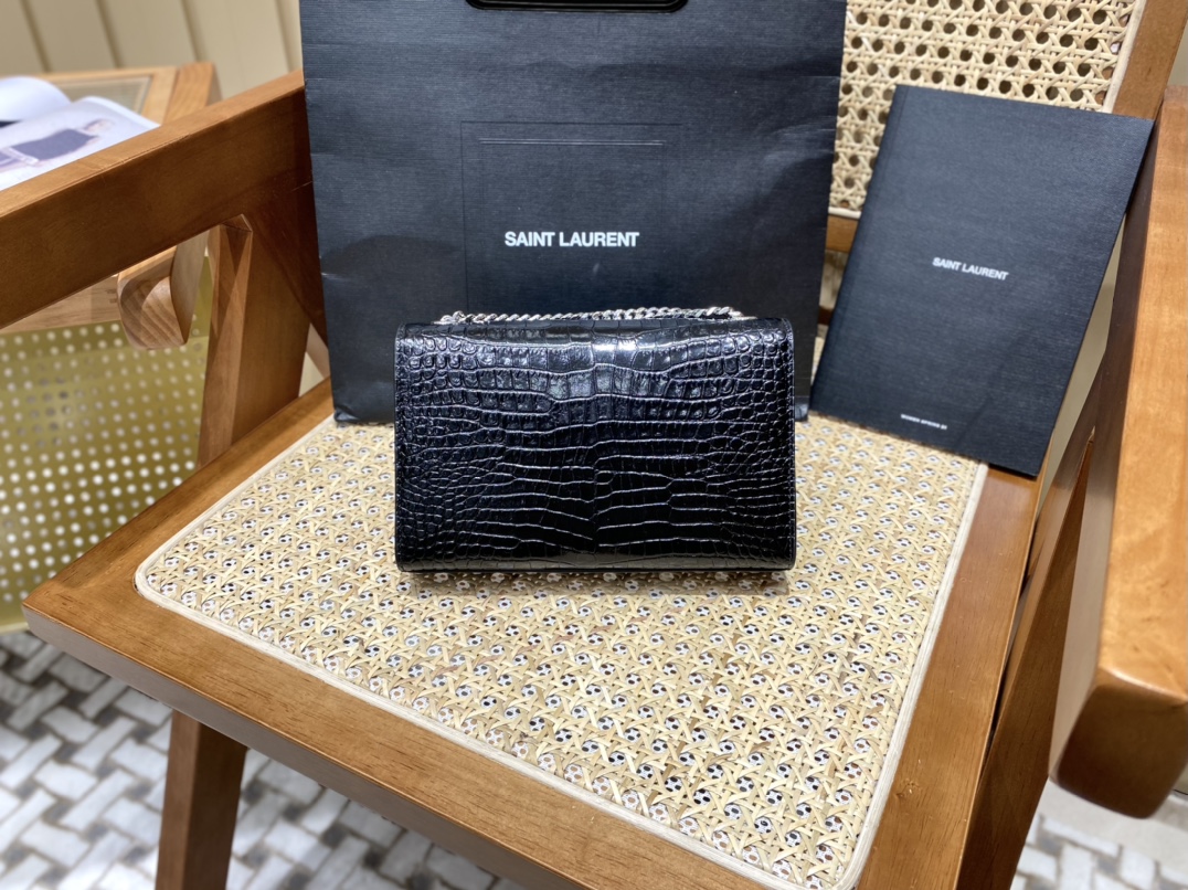 SAINT LAURENT #𝐊𝐚𝐭𝐞 20𝐜𝐦#474366 Original crocodile leather