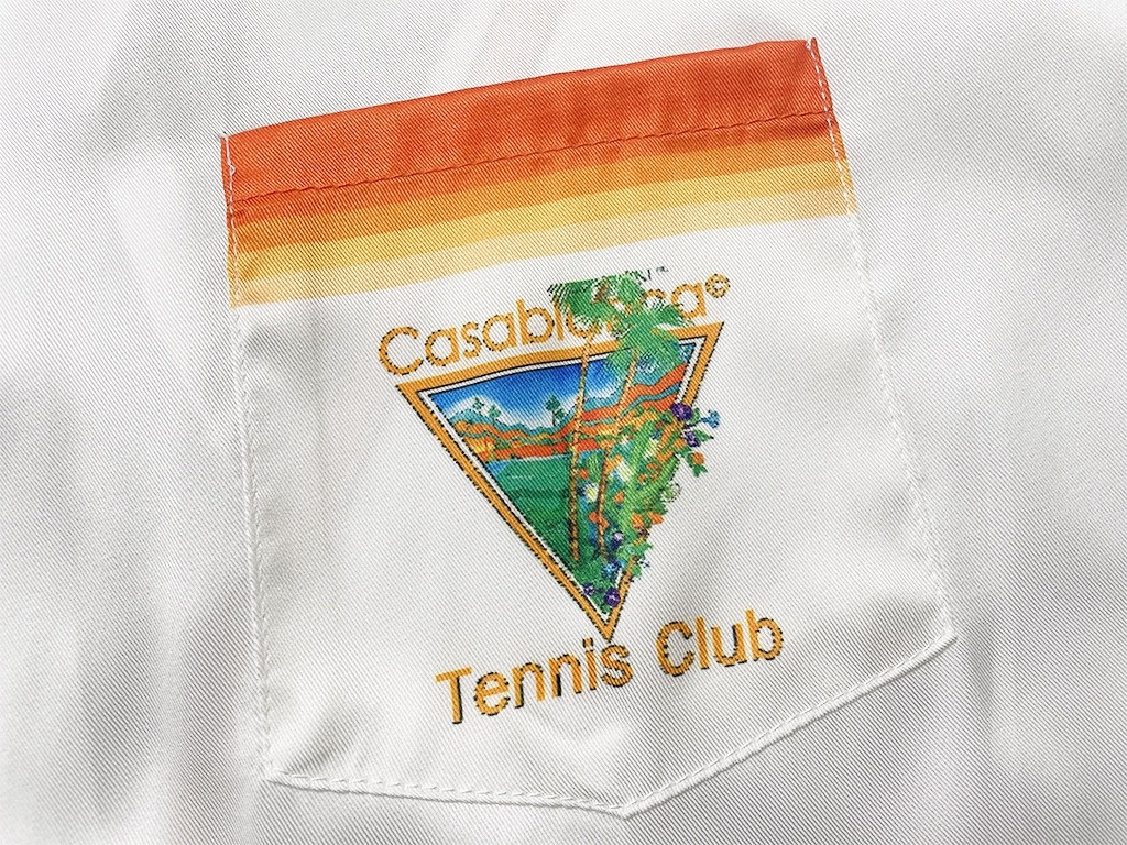 Casablanca 23SS white cactus tennis court shirt