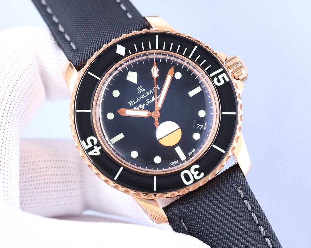 Blancpain-Tw Manufacture Blancpain Fifty Fathoms 16 stainless steel metal case with sapphire bezel mirror