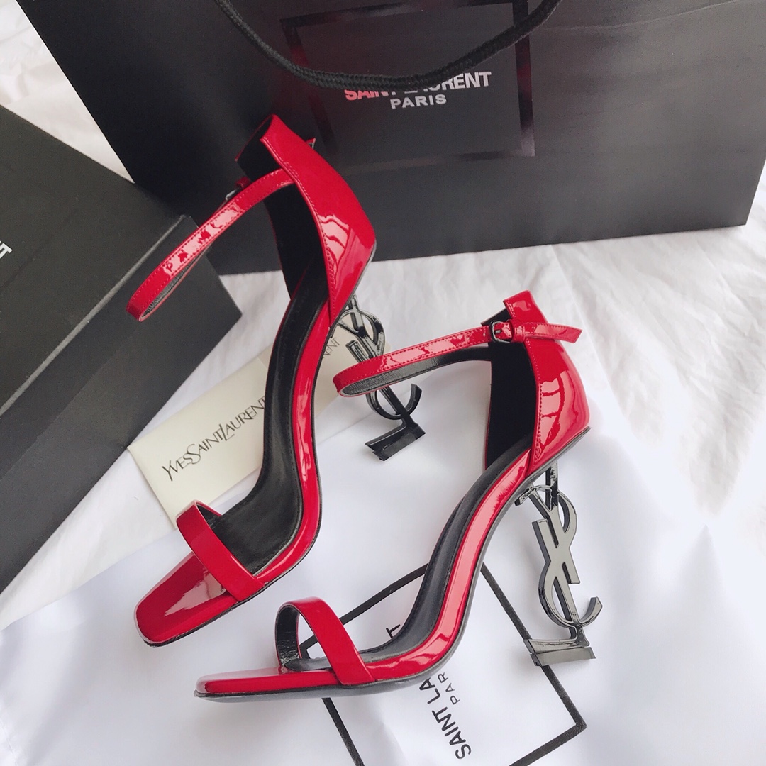 Saint Laurent 2020 newest Opyum sandals high heel sandals original open mold leather outsole