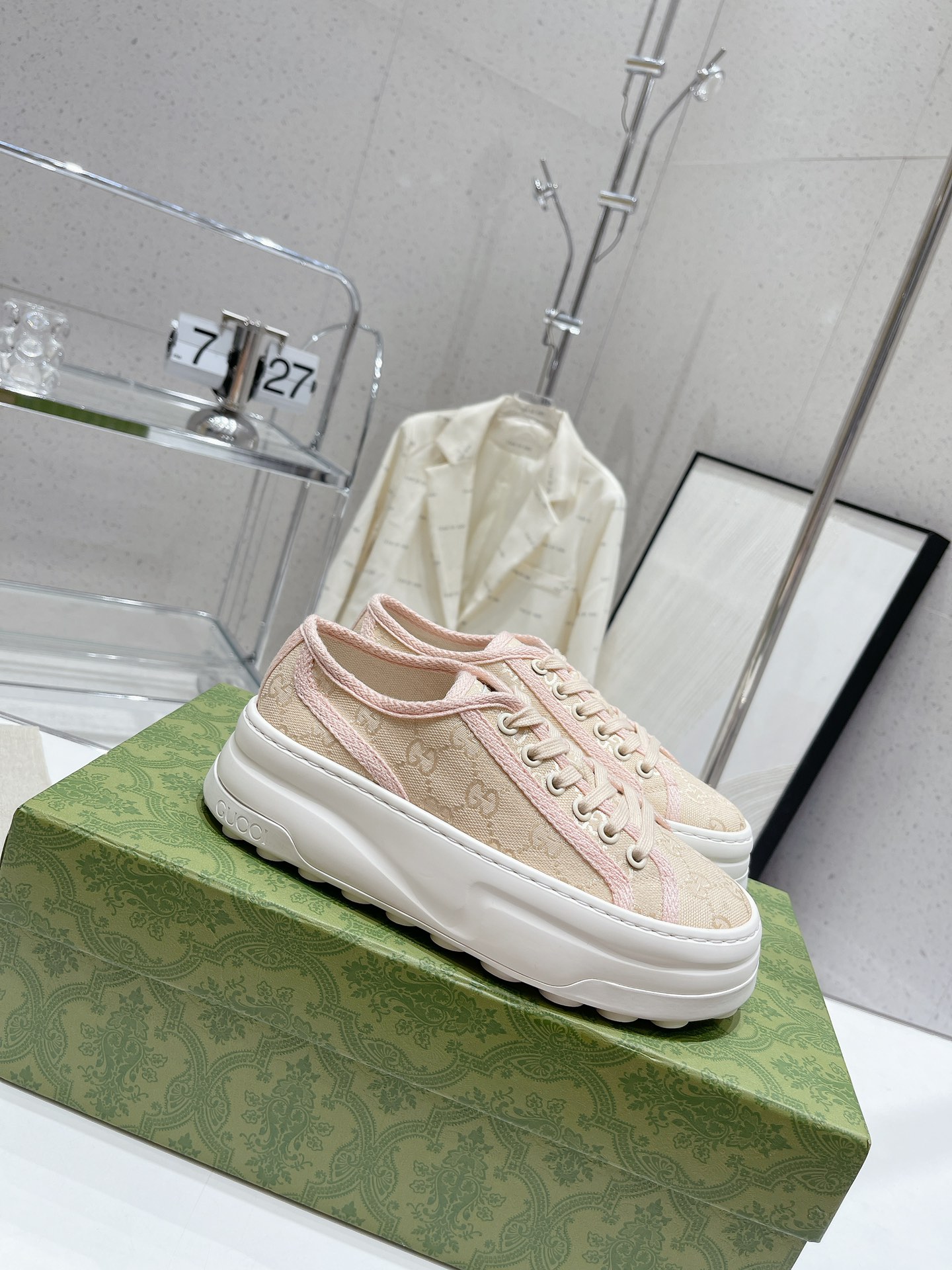 Gucci Explosive Presbyopia Canvas Casual Platform Shoes