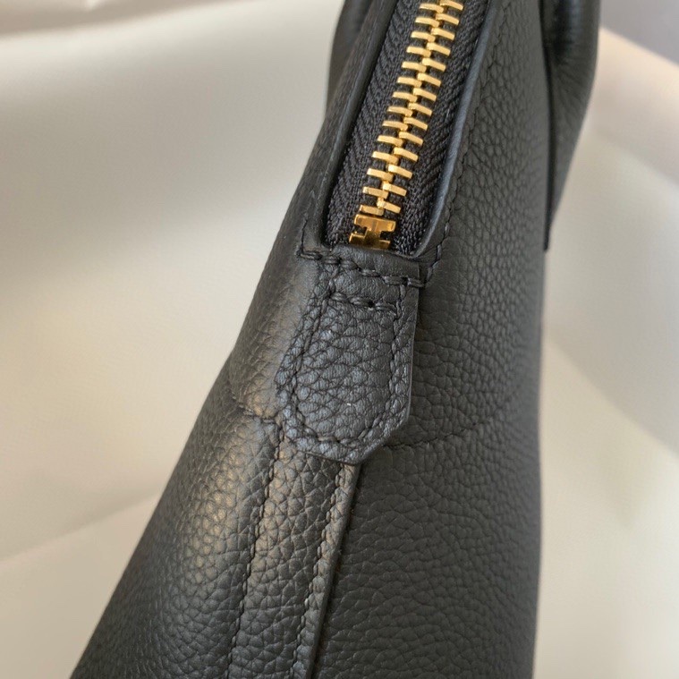 Bolide 27cm imported calfskin leather full hand waxed stitching black gold buckle