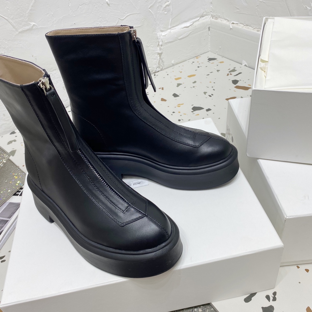 THE ROW - 2020 fall and winter classic thick-soled boots uppers original custom imported calfskin