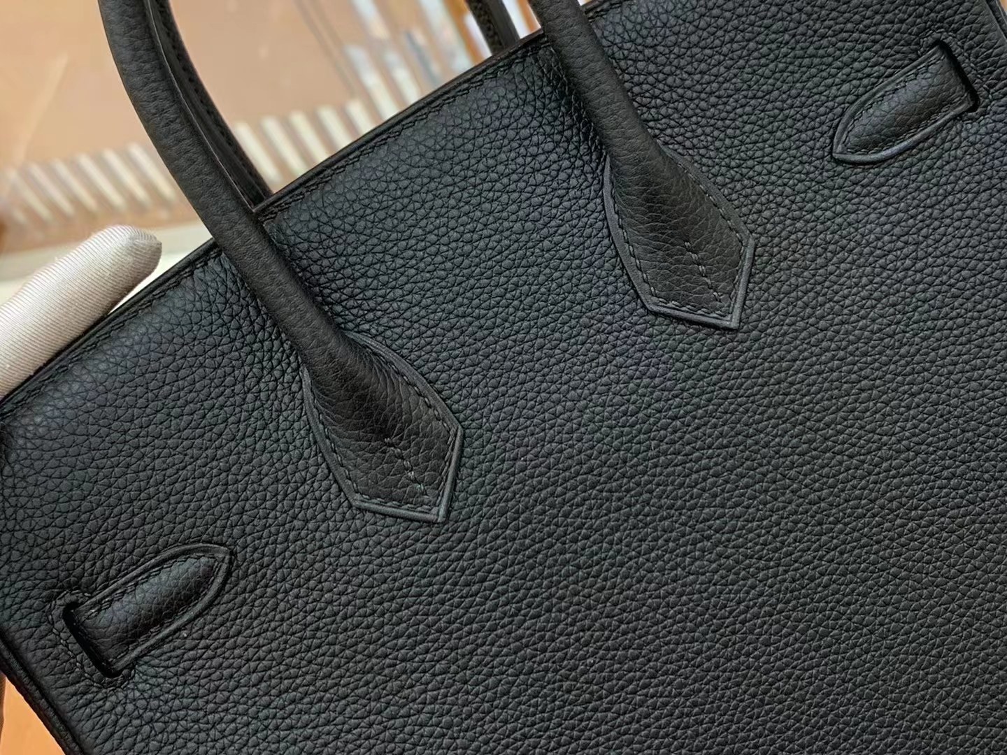 Birkin Black Gold Buckle togo French original beeswax thread