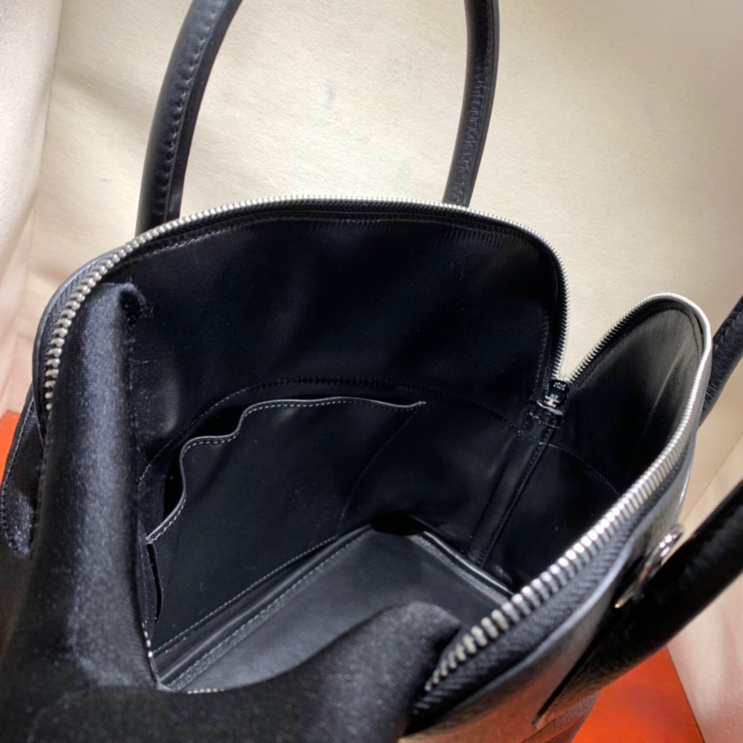 Bolide 31cm Clemence 89 black silver buckle beeswax thread hand sewn