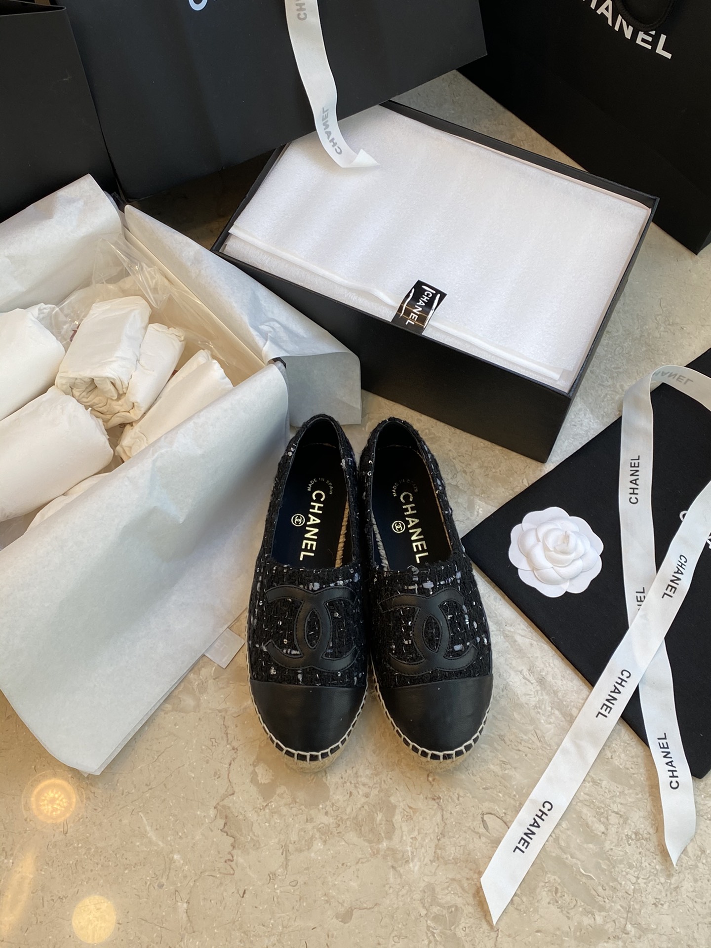 CHANEL fisherman shoes Chanel classic version of the original injection of rubber translucent rubber original color hemp sole