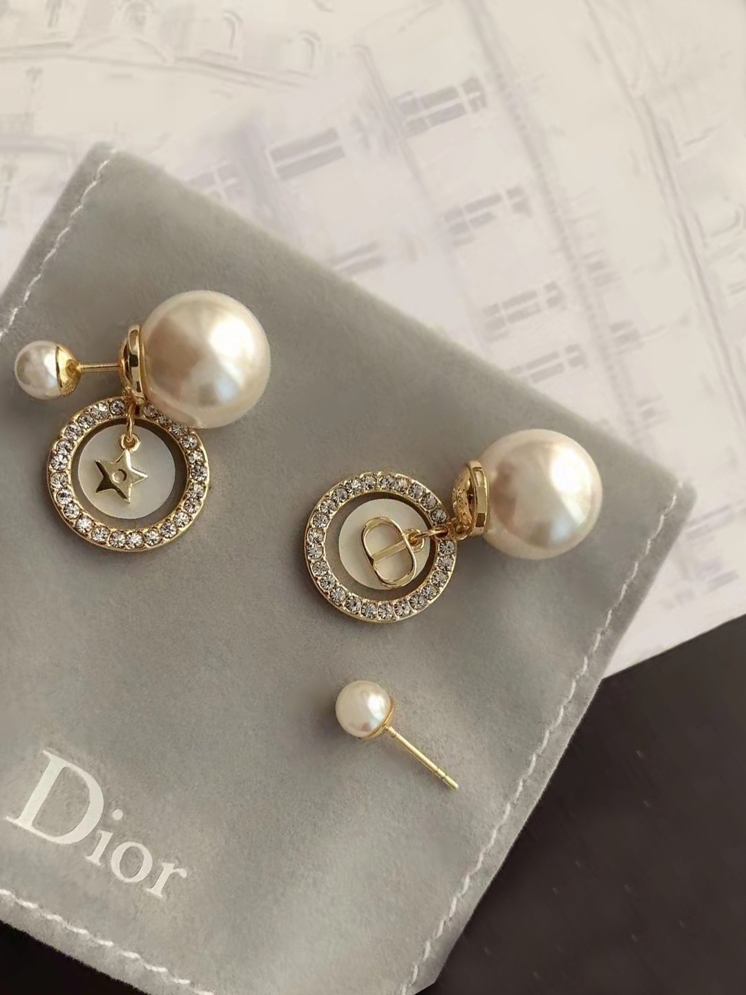 Dior stud earrings