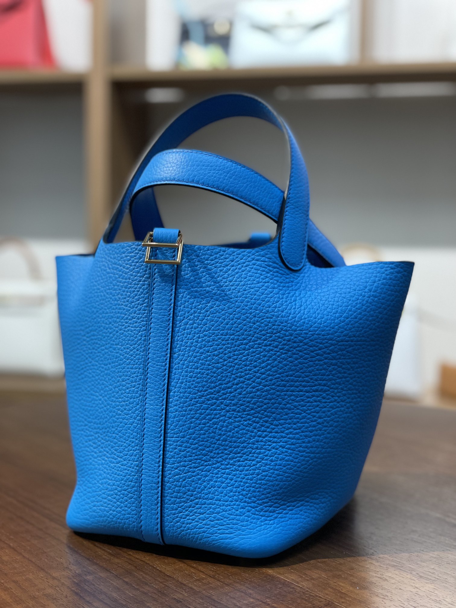 picotin18 Florida blue TC leather gold buckle