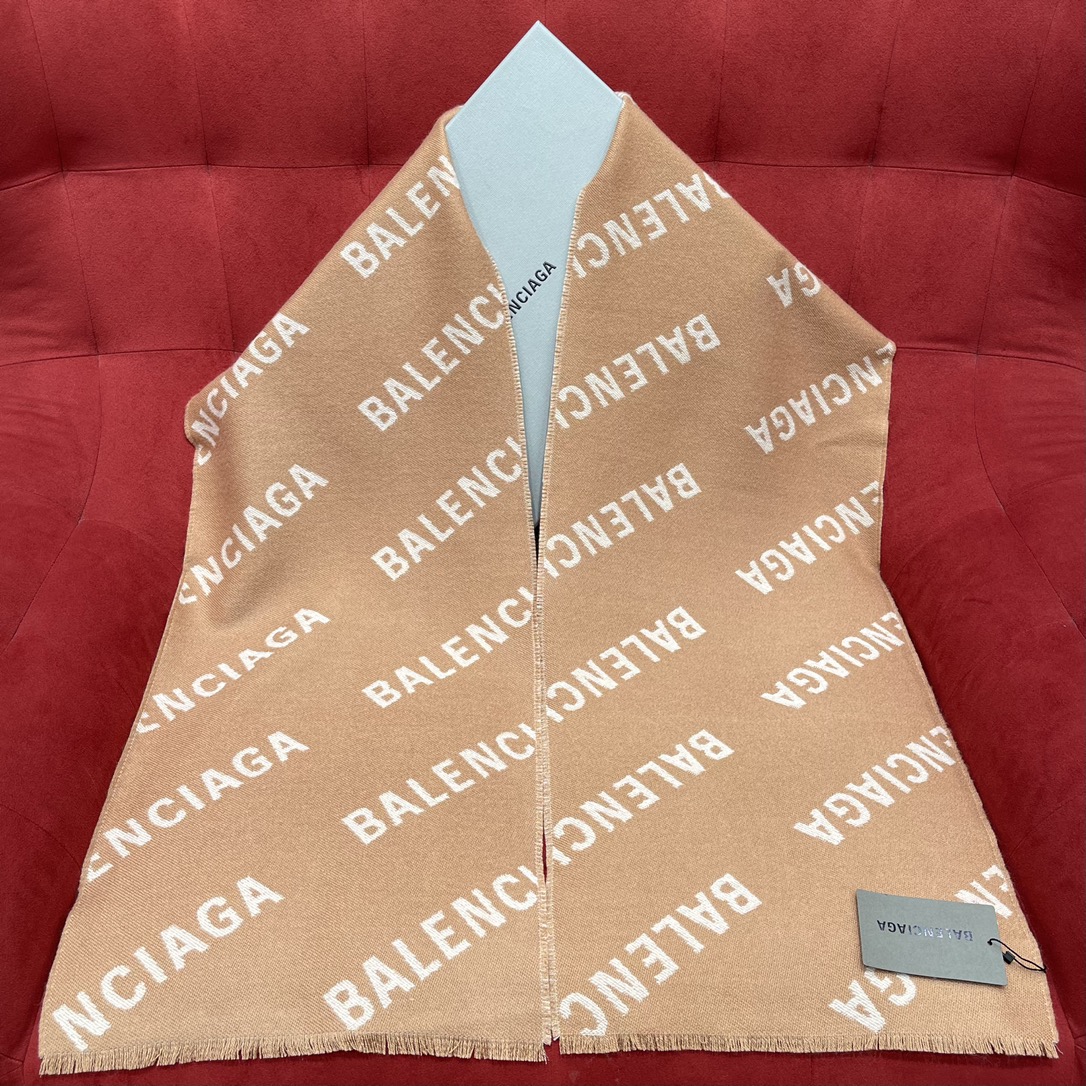 𝐁𝐚𝐥𝐞𝐧𝐜𝐢𝐚𝐠𝐚 Twill Logo Long Scarf 100% Wool