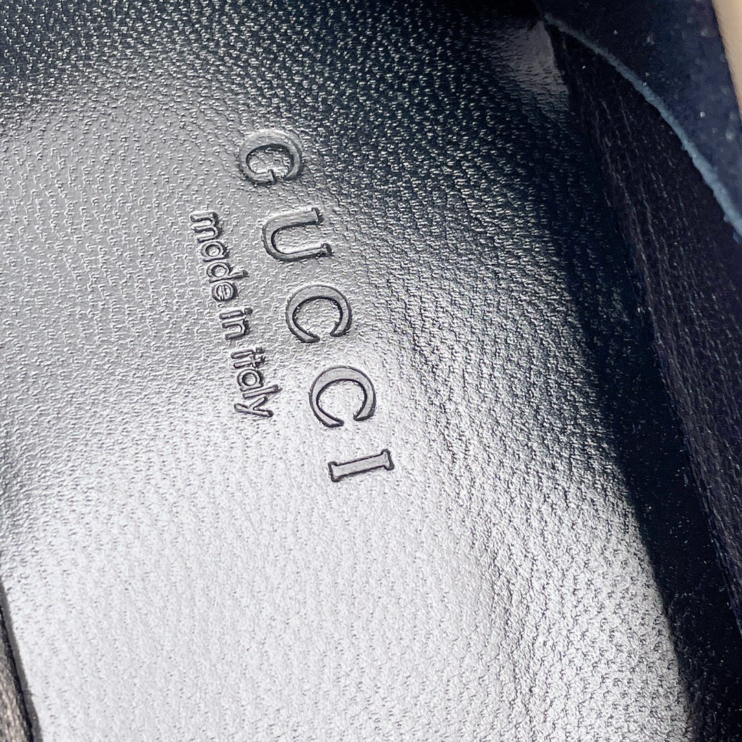 Gucci Super classic leather style mixed sheepskin leather leather sole horsebit buckle single shoes skin tone