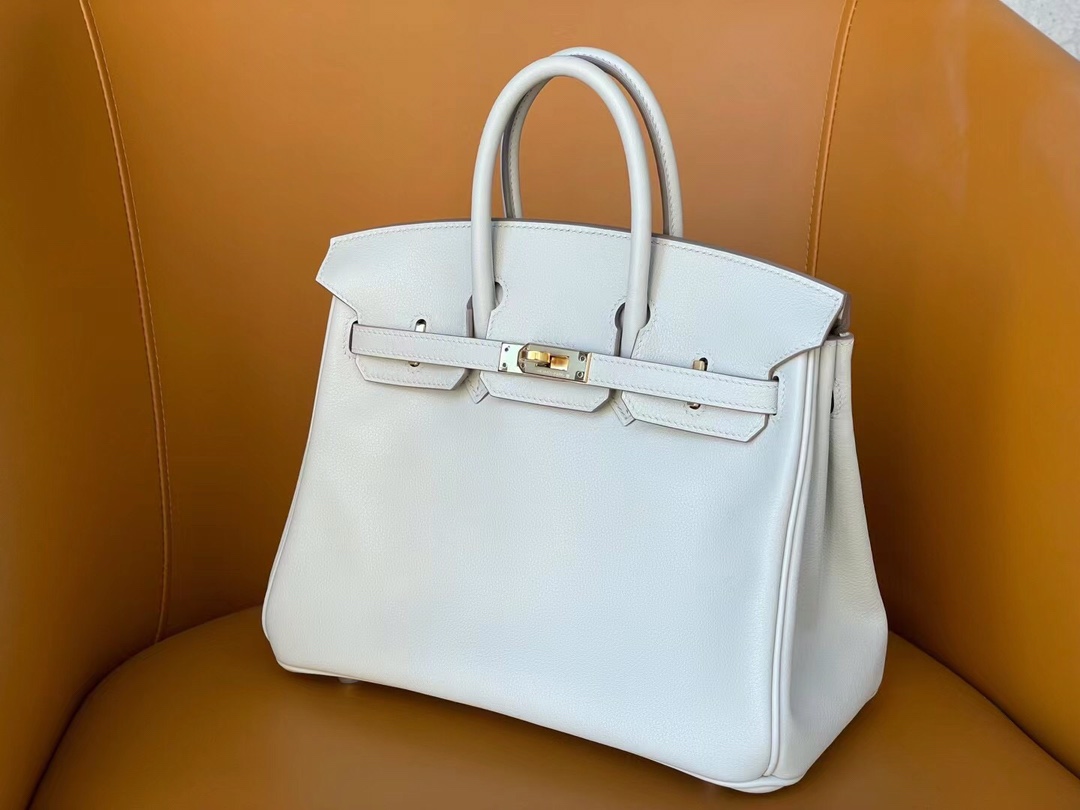 Birkin 25/30 Pearl Grey swift Leather